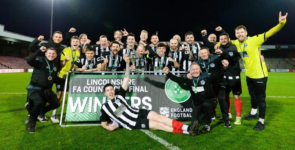 The 2022 Lincolnshire Senior Cup winning Brigg Town FC squad